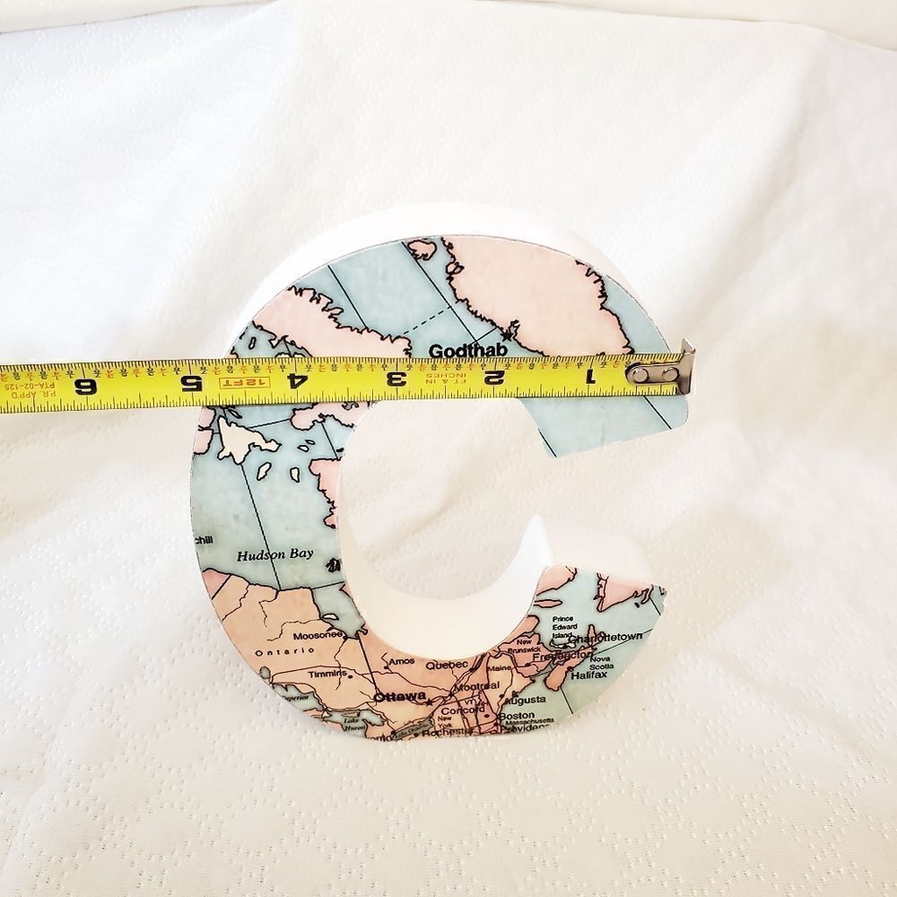 World Map Monogram Tabletop Accent - Picture 3 of 5